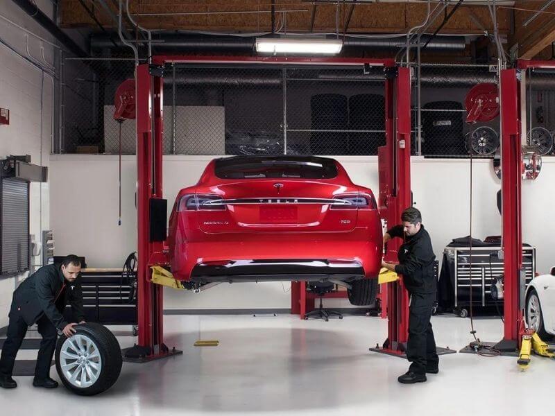 Maintenance does a Tesla 